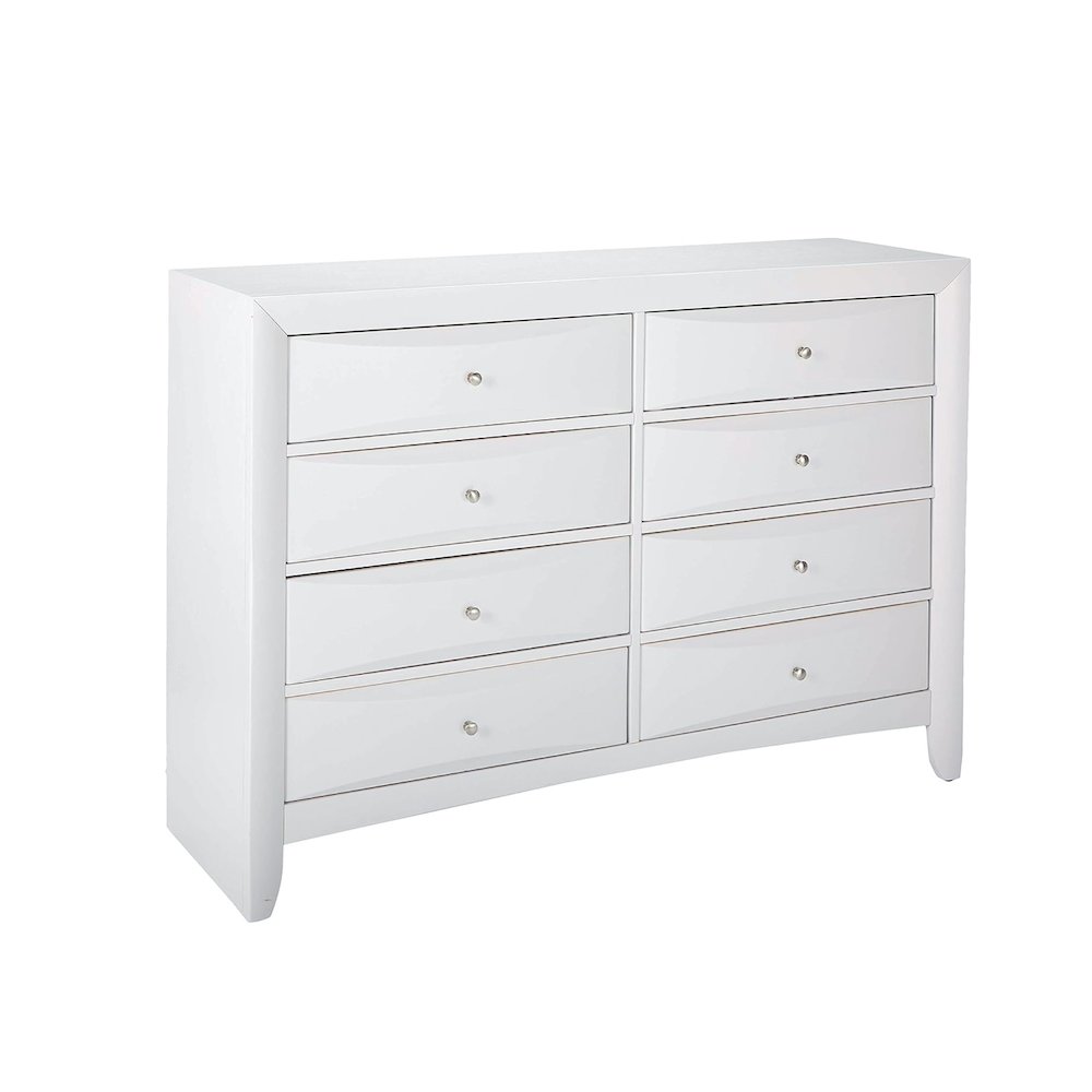 Wood Dresser with 8 Drawers In White. Picture 1