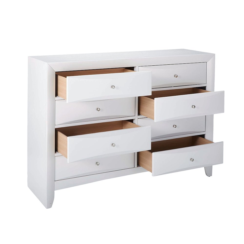 Wood Dresser with 8 Drawers In White. Picture 4