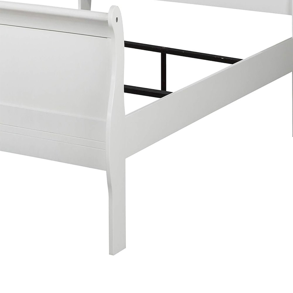 Wooden Twin Sleigh Bed in White. Picture 5