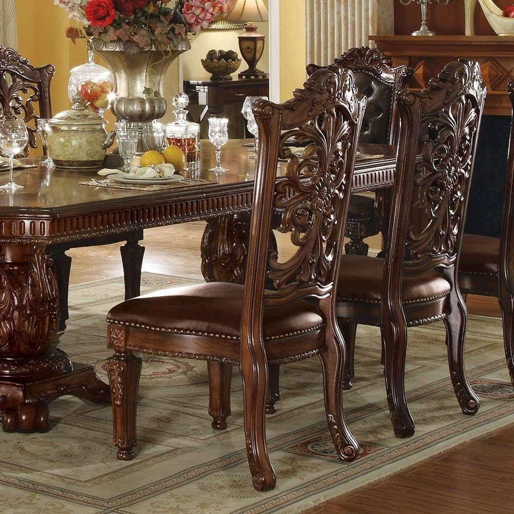 Set of 2 Wood Side Chair in Cherry Finish. Picture 2