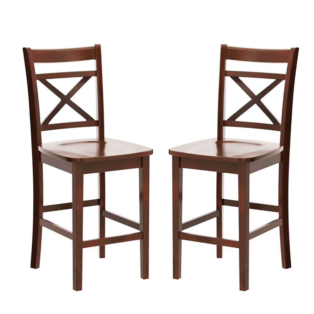 Set of 2 Wooden Counter Height Chair in Cherry. Picture 1