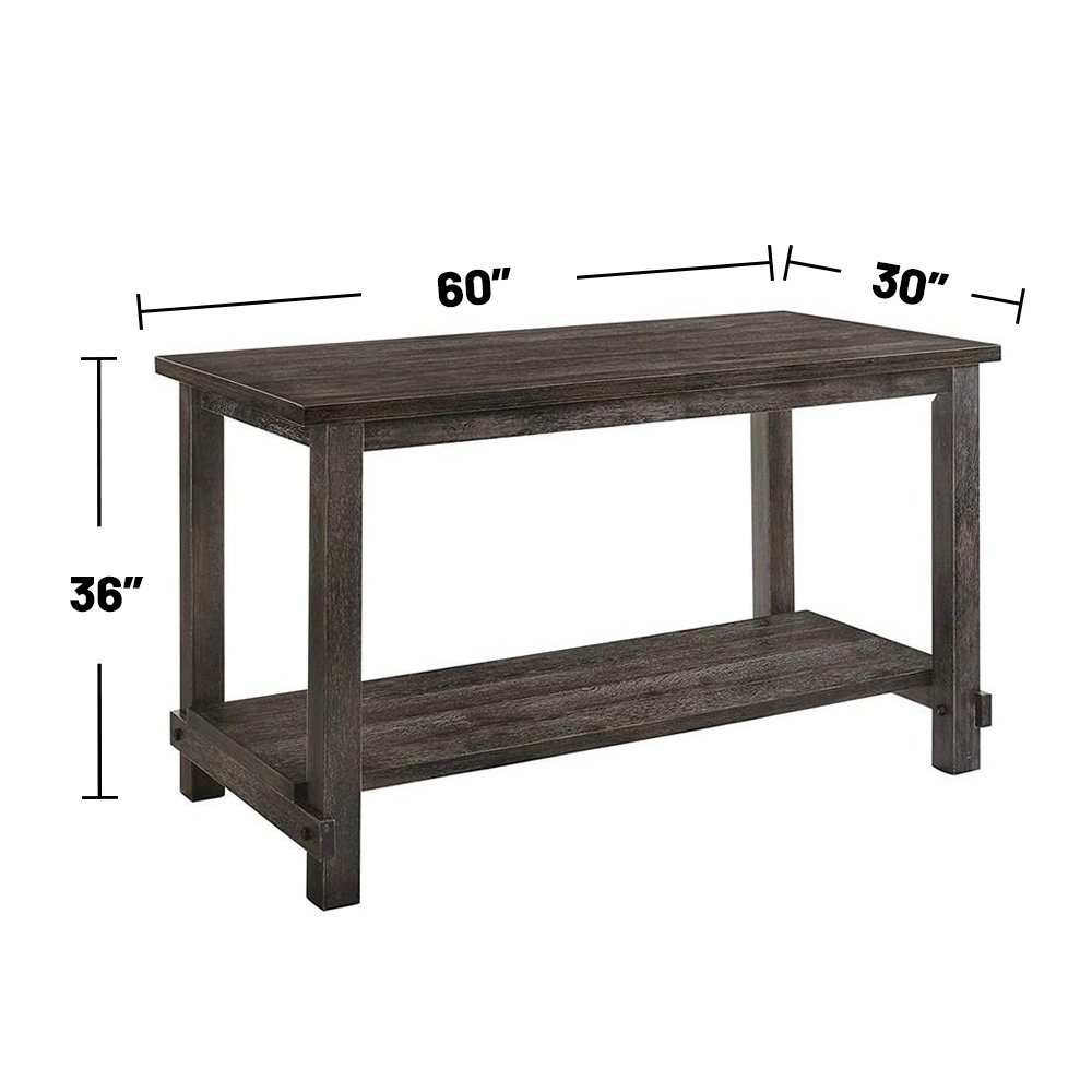 Rectangle Counter Height Table in Weathered Gray. Picture 3