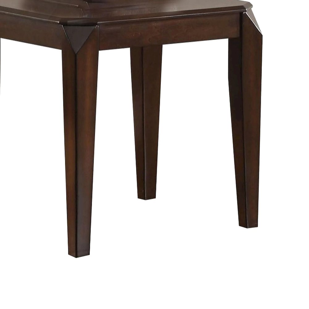 Square Wood End Table in Walnut Finish. Picture 4