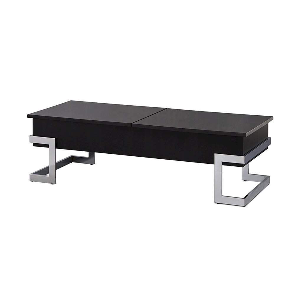 Lift Top Coffee Table with Metal Base in Black. Picture 1