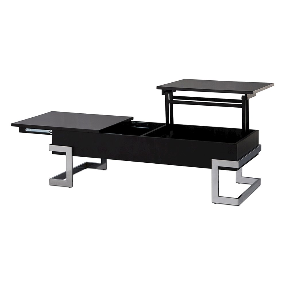 Lift Top Coffee Table with Metal Base in Black. Picture 5