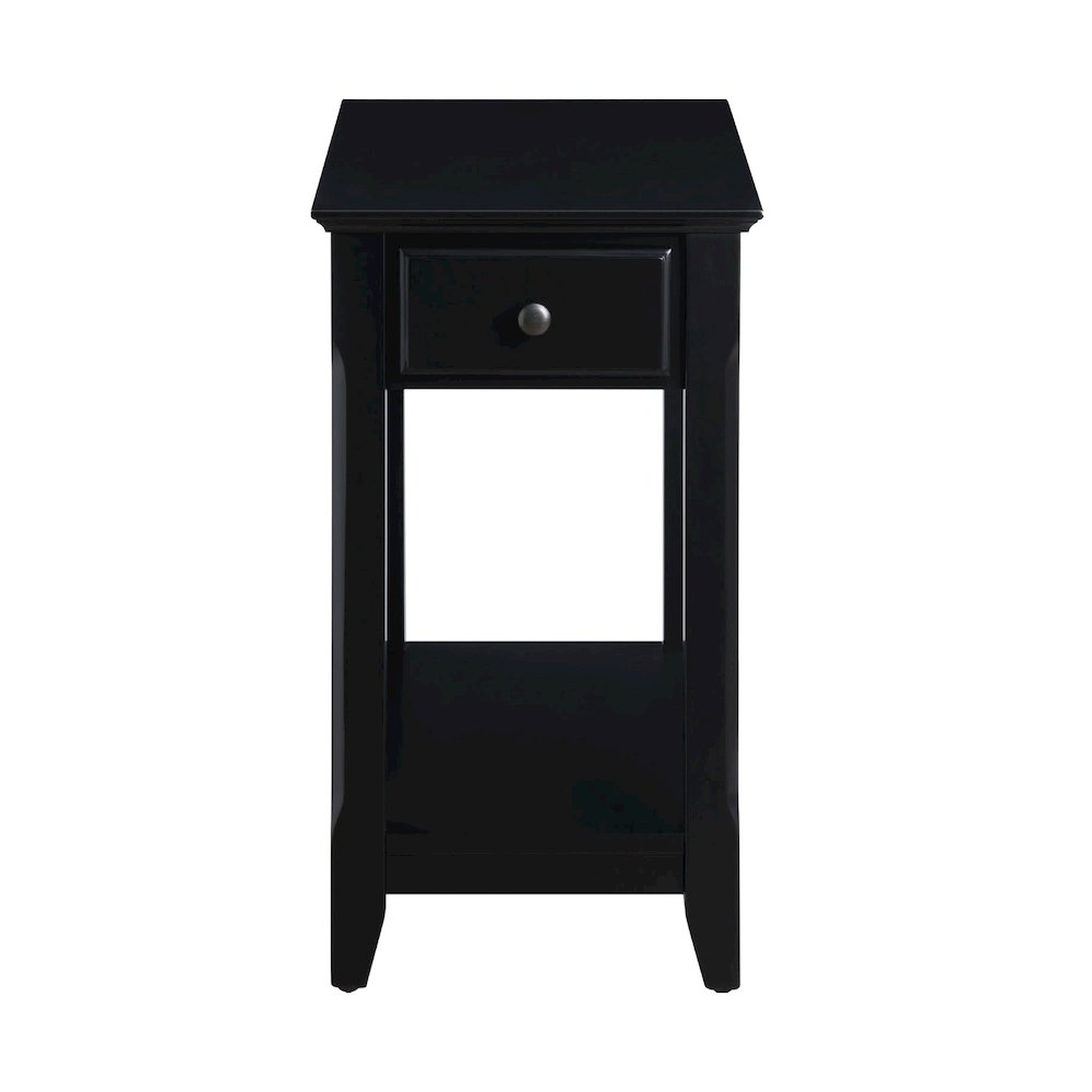 Wood Accent Table with a Drawer in Black. Picture 5