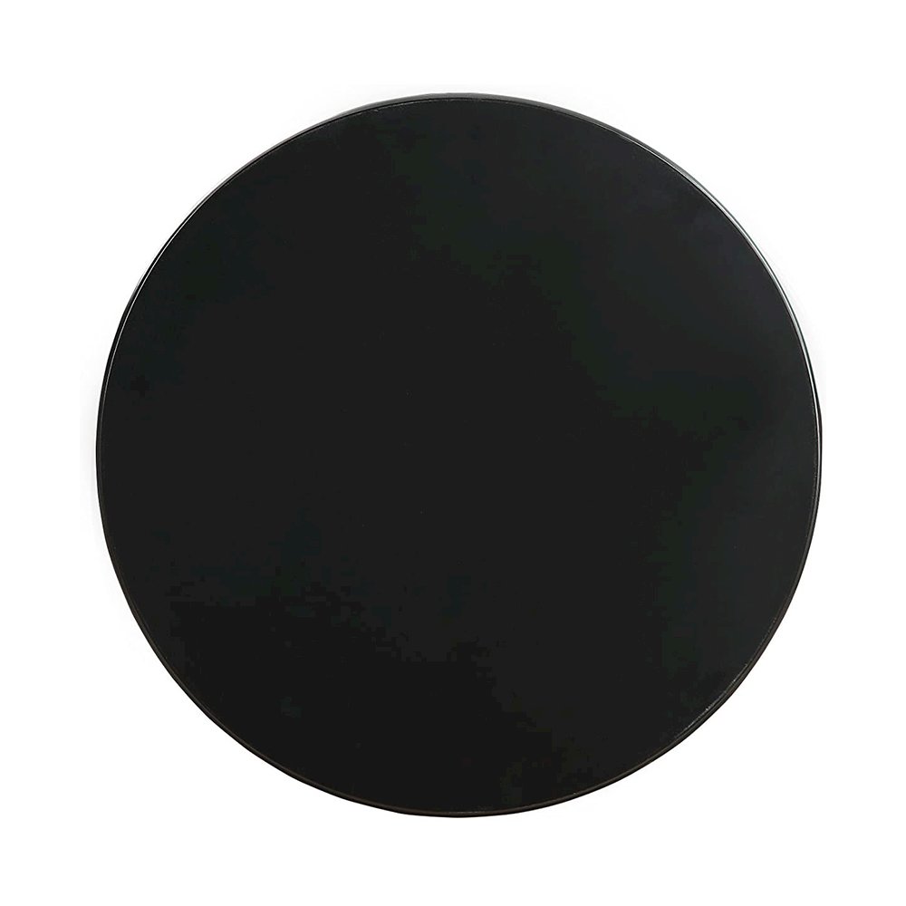 Wooden Round End Table with Bottom Shelf in Black. Picture 4