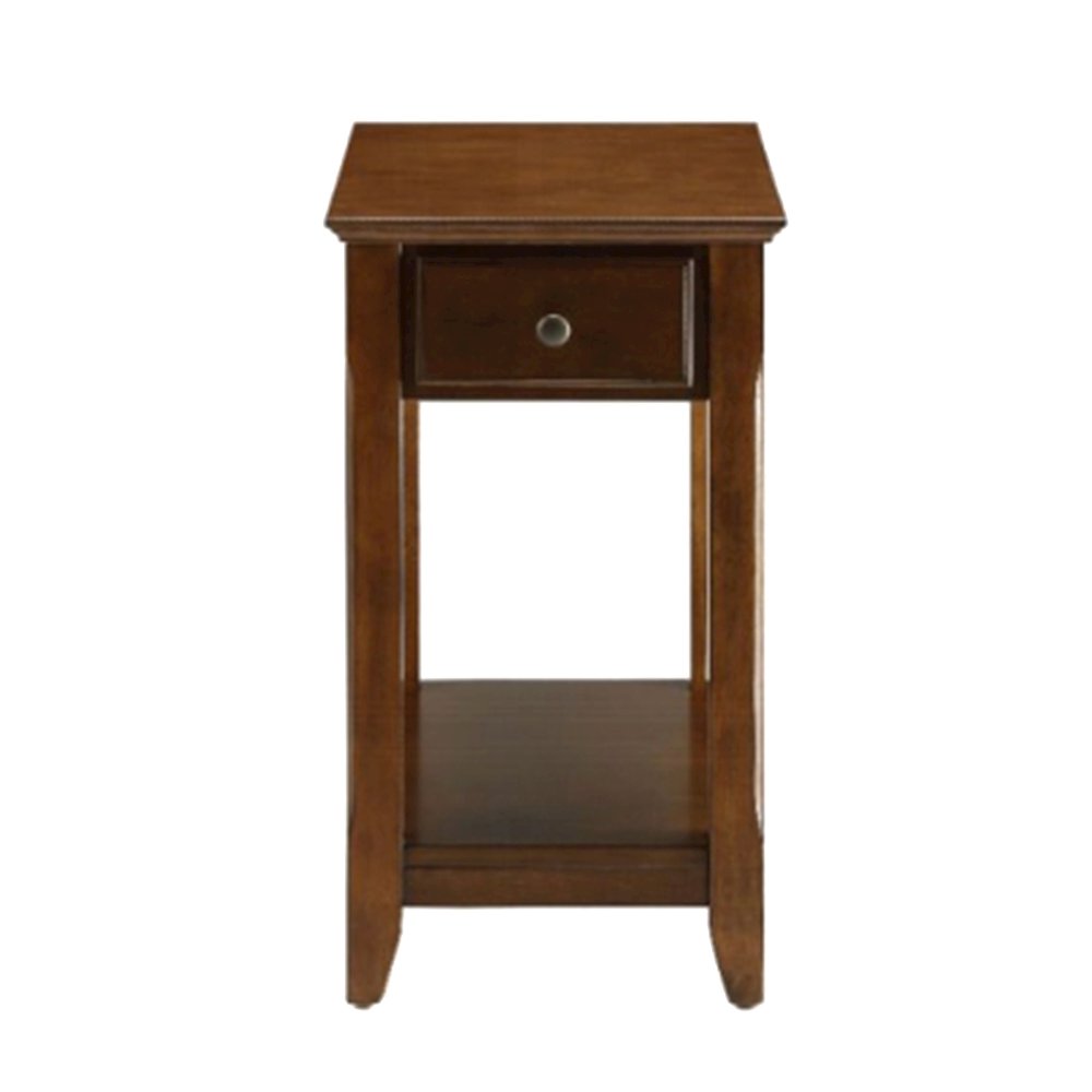 Side Table with 1 Drawer, Walnut Finish. Picture 1