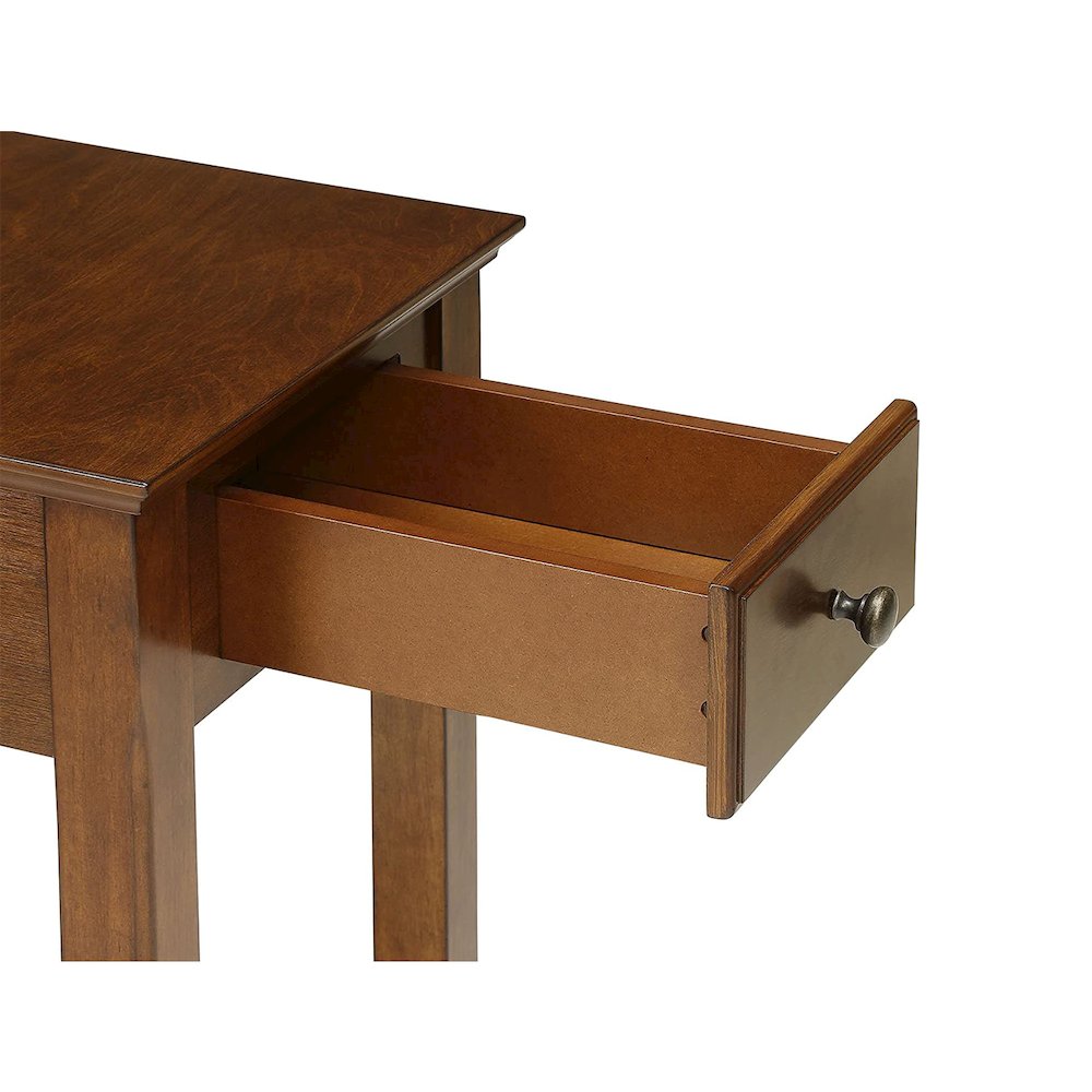 Side Table with 1 Drawer, Walnut Finish. Picture 4