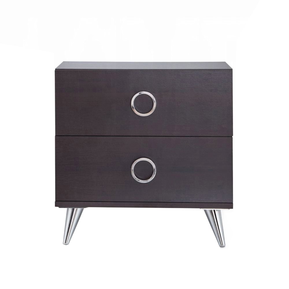 Nightstand with 2 Drawers, Espresso. Picture 1