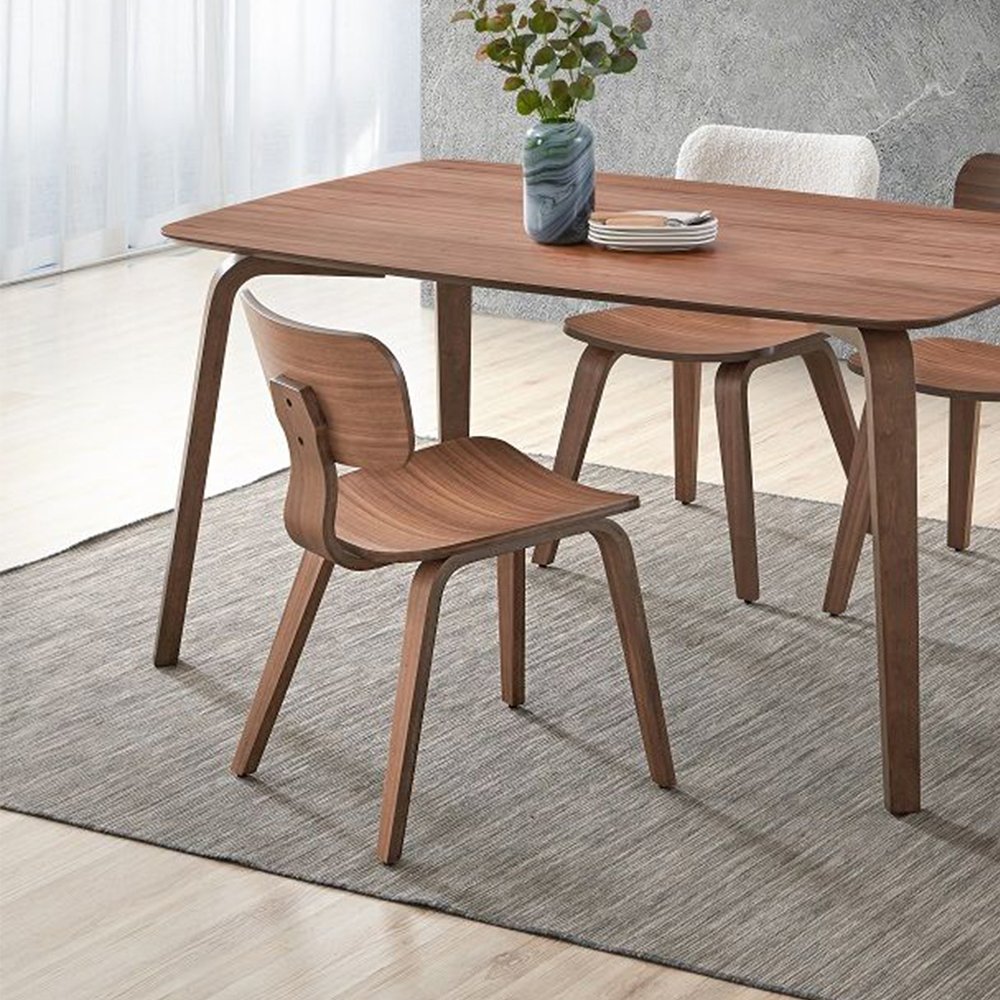 Set of 2 Wooden Side Chairs in Walnut. Picture 2