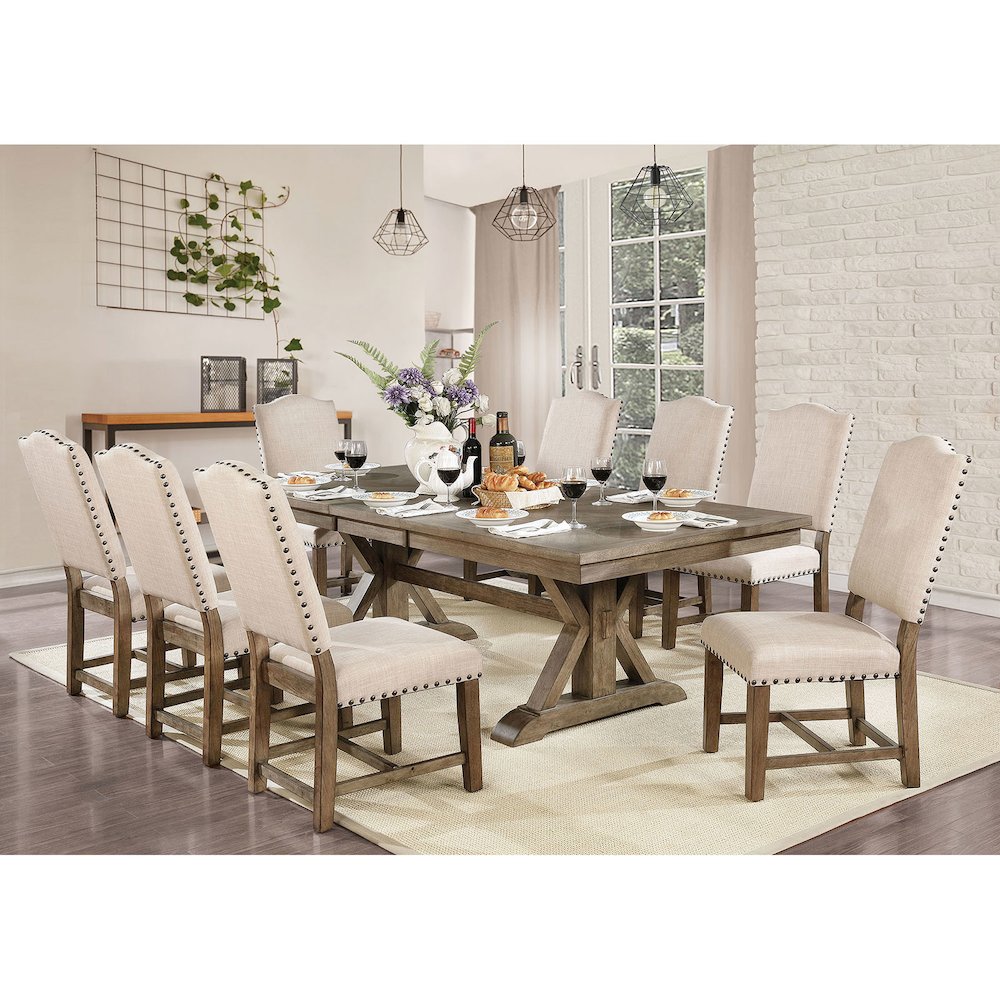 Rectangle Wood Dining Table in Light Oak Finish. Picture 5