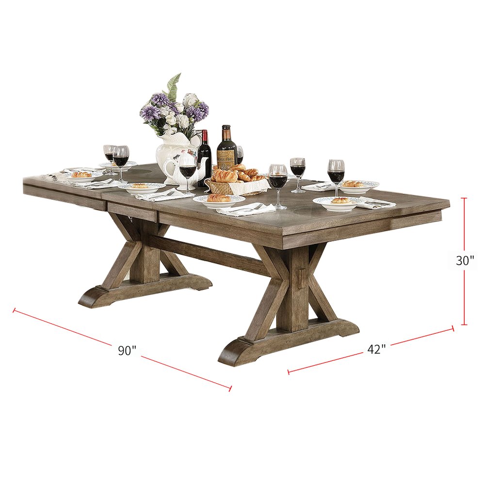 Rectangle Wood Dining Table in Light Oak Finish. Picture 2