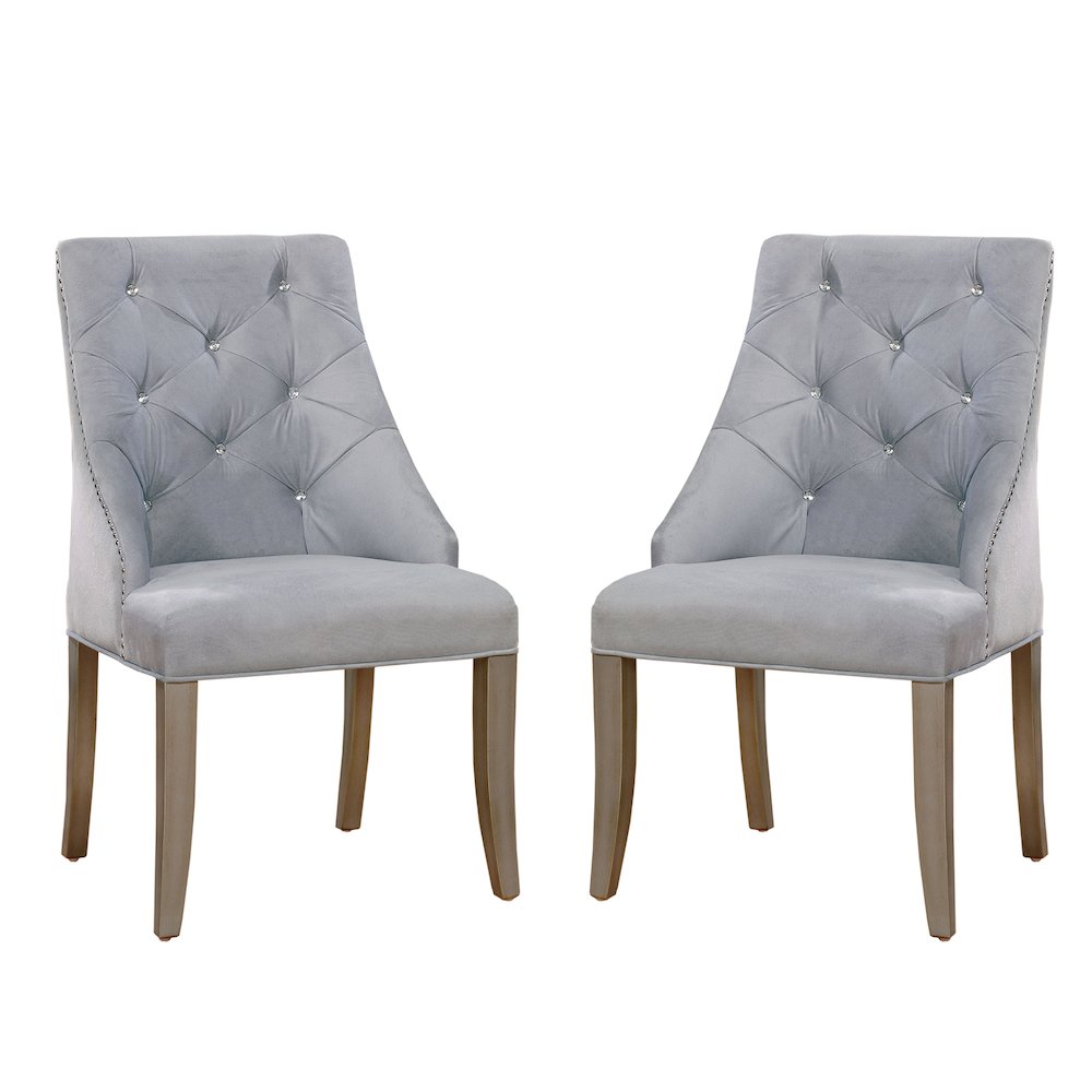Simple Relax Dining Chair, Silver/Light Gray Set of 2. Picture 1