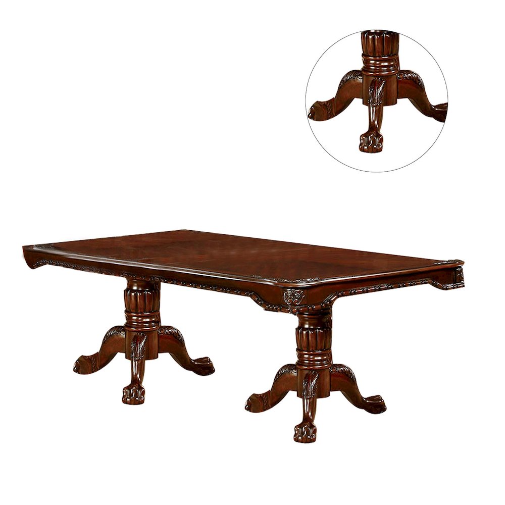 Rectangular Dining Table in Brown Cherry Finish. Picture 4