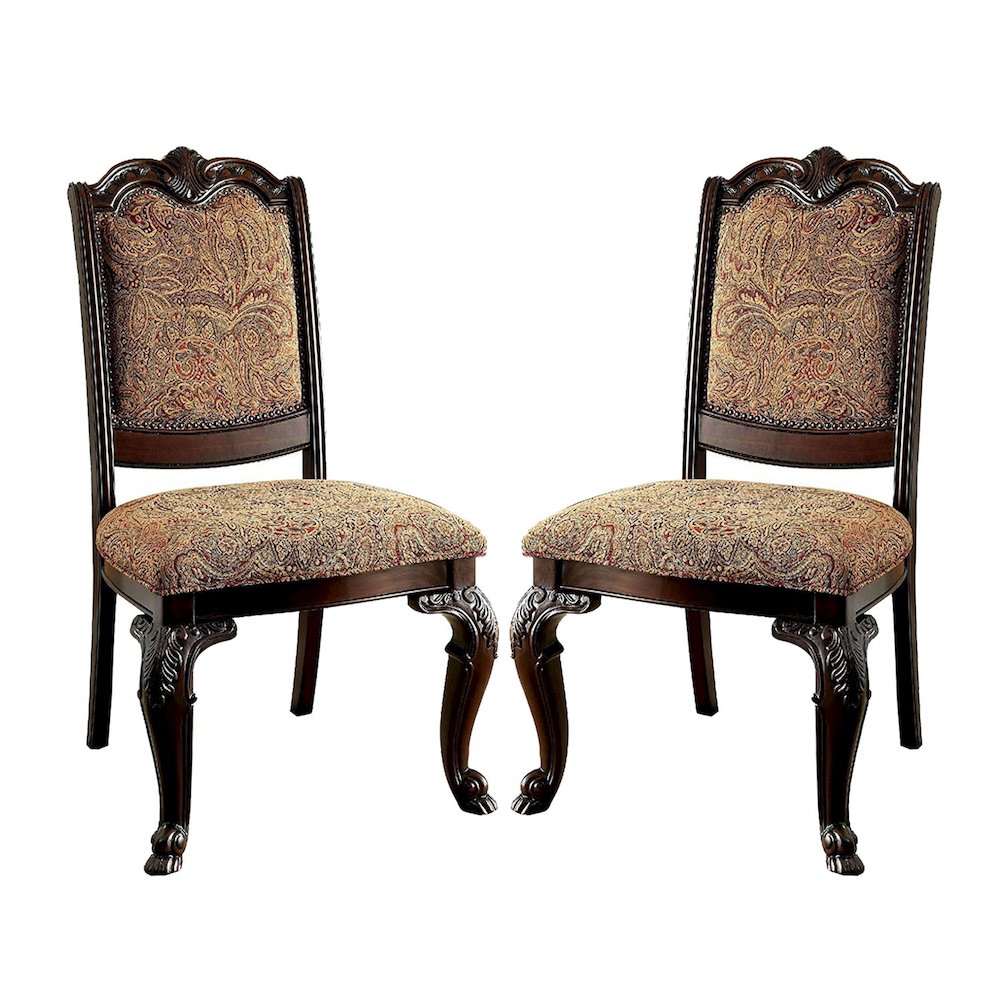 Simple Relax Dining Chair, Brown Cherry/Brown Set of 2. Picture 1
