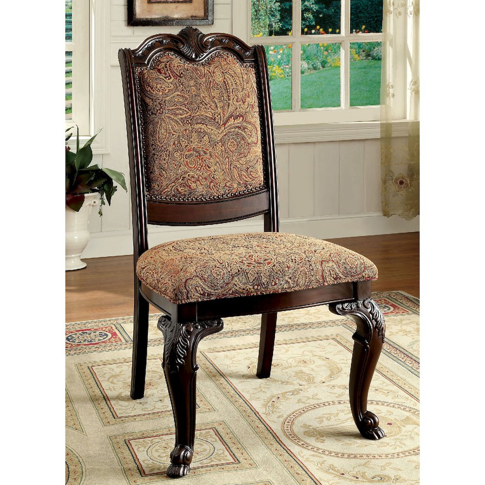 Simple Relax Dining Chair, Brown Cherry/Brown Set of 2. Picture 2