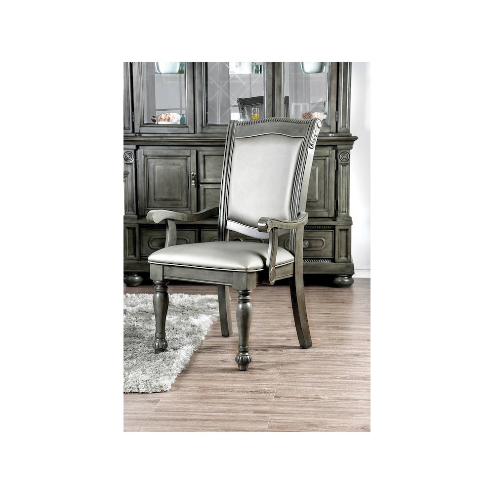 Simple Relax Dining Chair, Gray/Sliver Set of 2. Picture 2