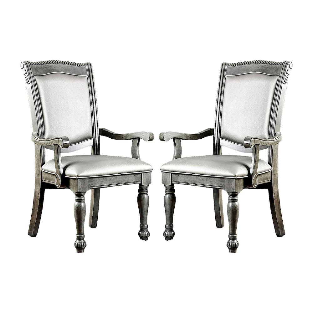 Simple Relax Dining Chair, Gray/Sliver Set of 2. Picture 1