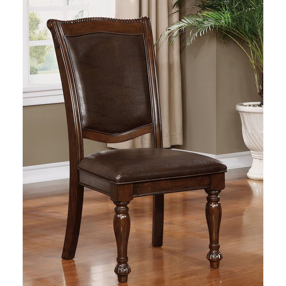 Simple Relax Dining Chair, Brown Cherry/Espresso Set of 2. Picture 2