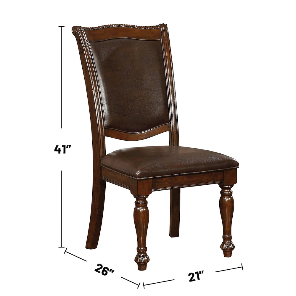 Simple Relax Dining Chair, Brown Cherry/Espresso Set of 2. Picture 3