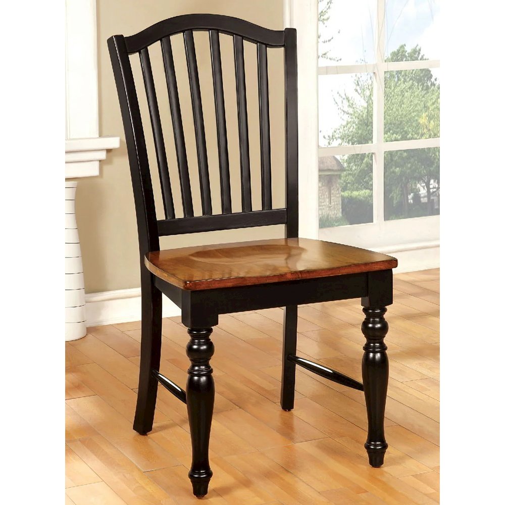 Simple Relax Dining Chair, Black, Antique Oak Set of 2. Picture 2