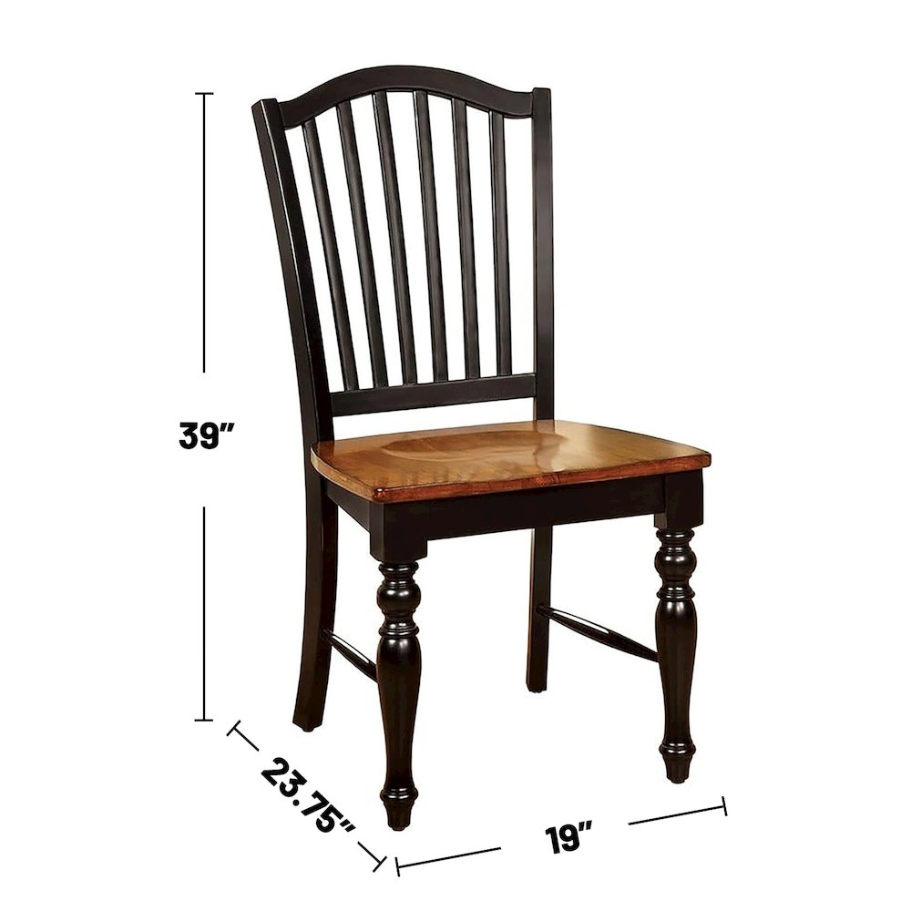 Simple Relax Dining Chair, Black, Antique Oak Set of 2. Picture 3