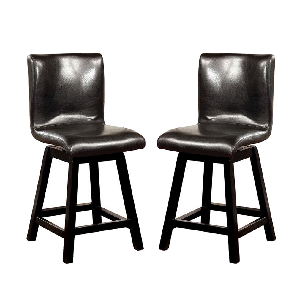 Set of 2 Counter Height Seating Chair in Black Finish. Picture 1