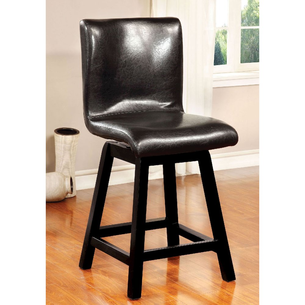Set of 2 Counter Height Seating Chair in Black Finish. Picture 2