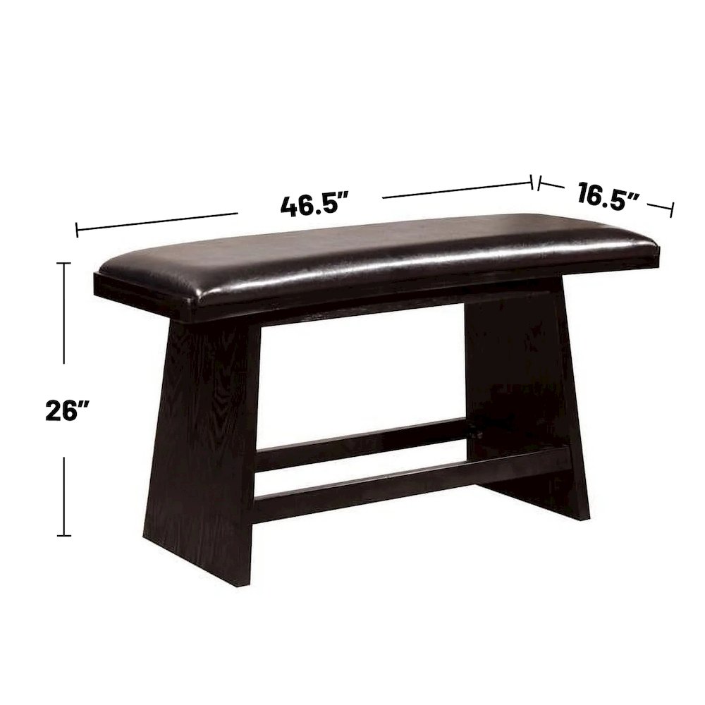 6 Piece Counter Height Table Set with Bench in Black Finish. Picture 5