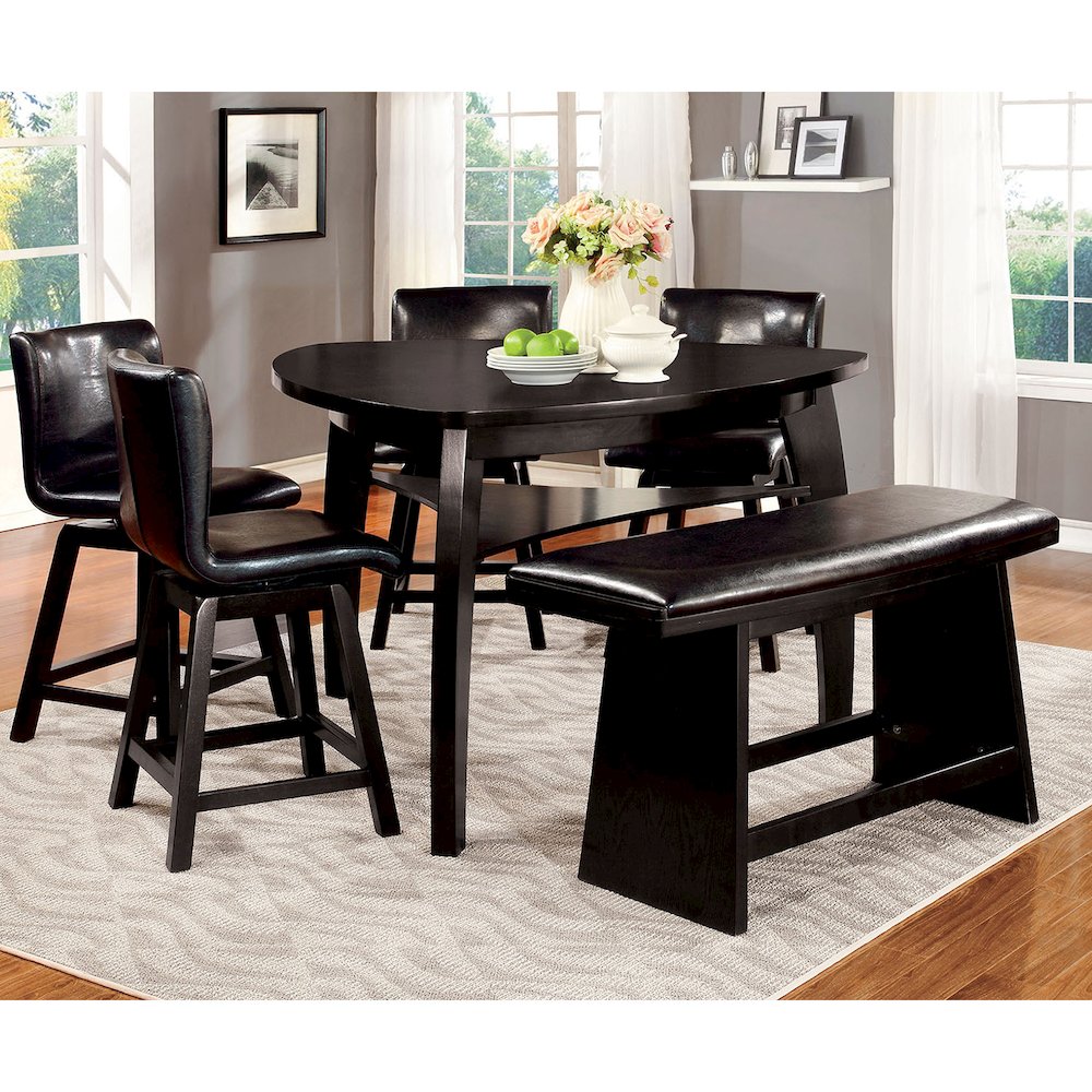 Wooden Counter Height Seating Table in Black Finish. Picture 4