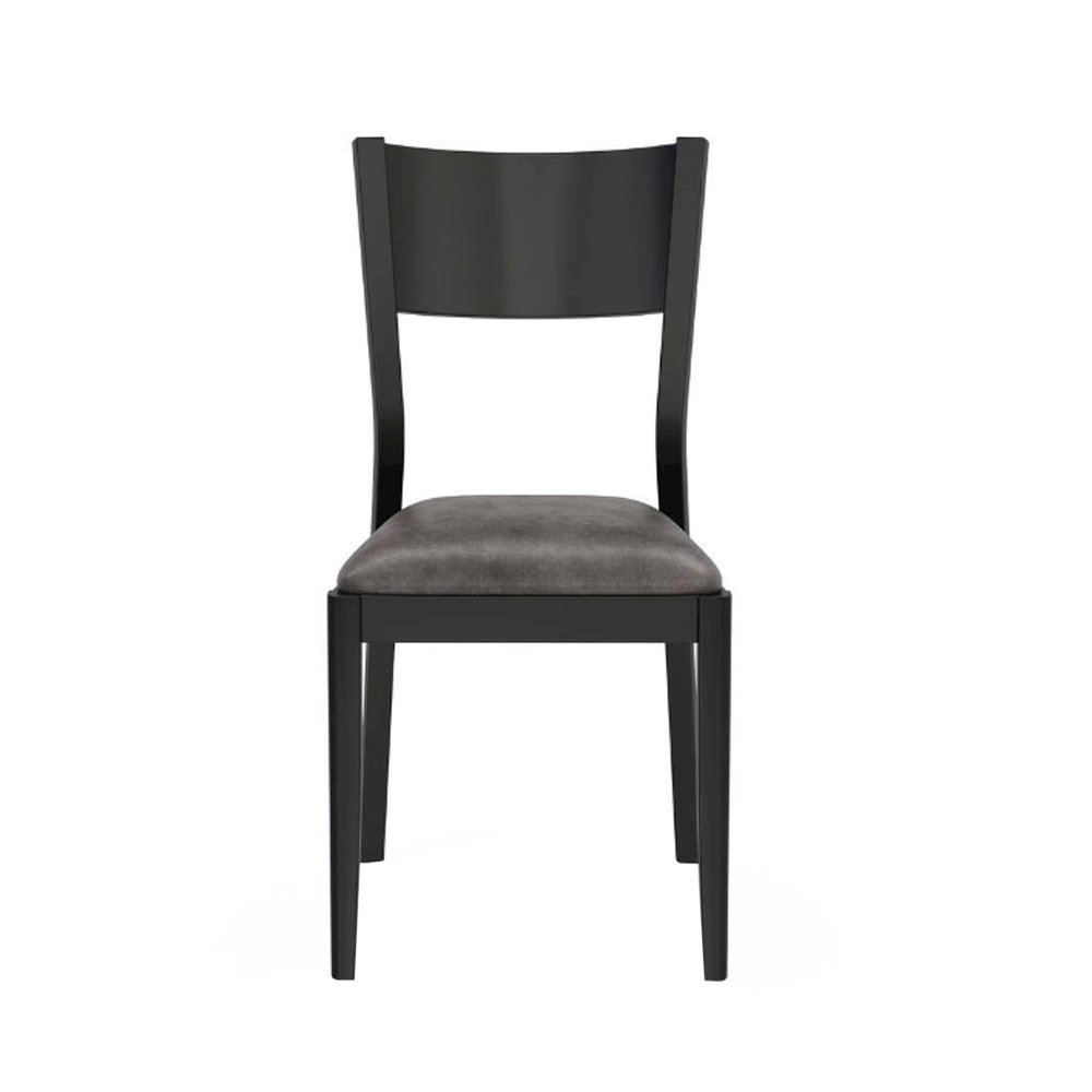 Set of 2 Leatherette Dining Chairs in Black and Gray Finish. Picture 5