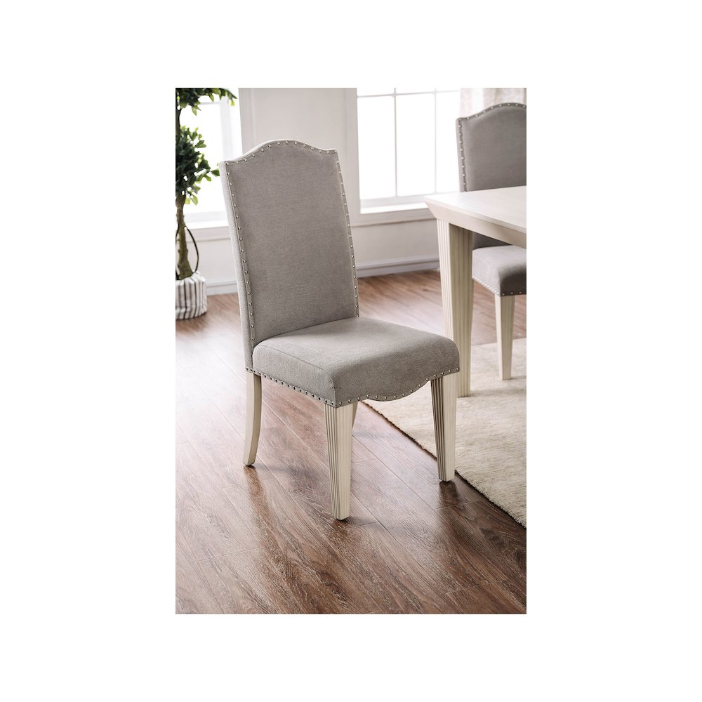 Simple Relax Dining Chair, Gray, Antique White Set of 2. Picture 2