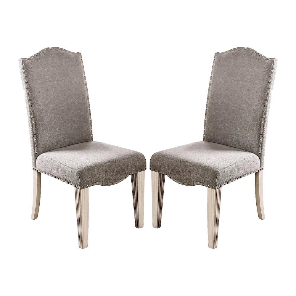 Simple Relax Dining Chair, Gray, Antique White Set of 2. Picture 1