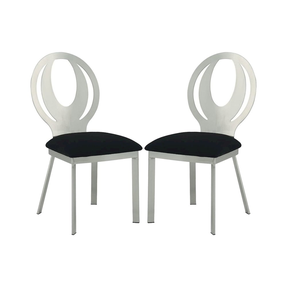 Simple Relax Dining Chair, Silver And Black Set of 2. Picture 1