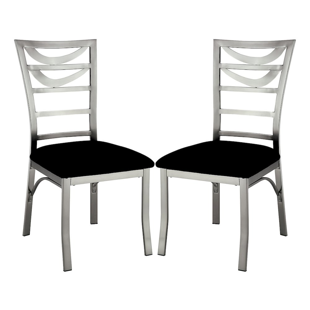 Simple Relax Dining Chair, Silver And Black Set of 2. Picture 1