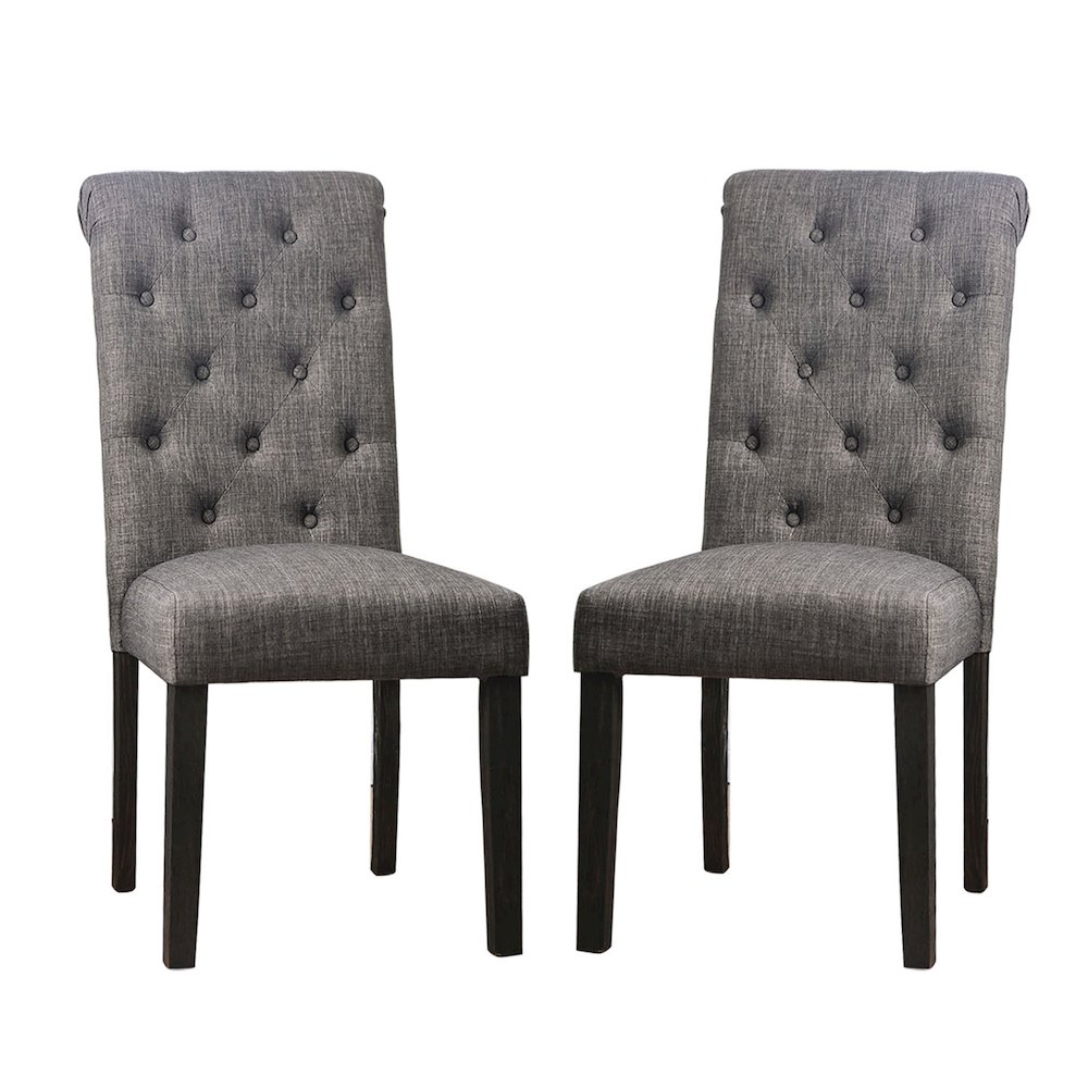 Simple Relax Dining Chair, Antique Black, Gray Set of 2. Picture 1