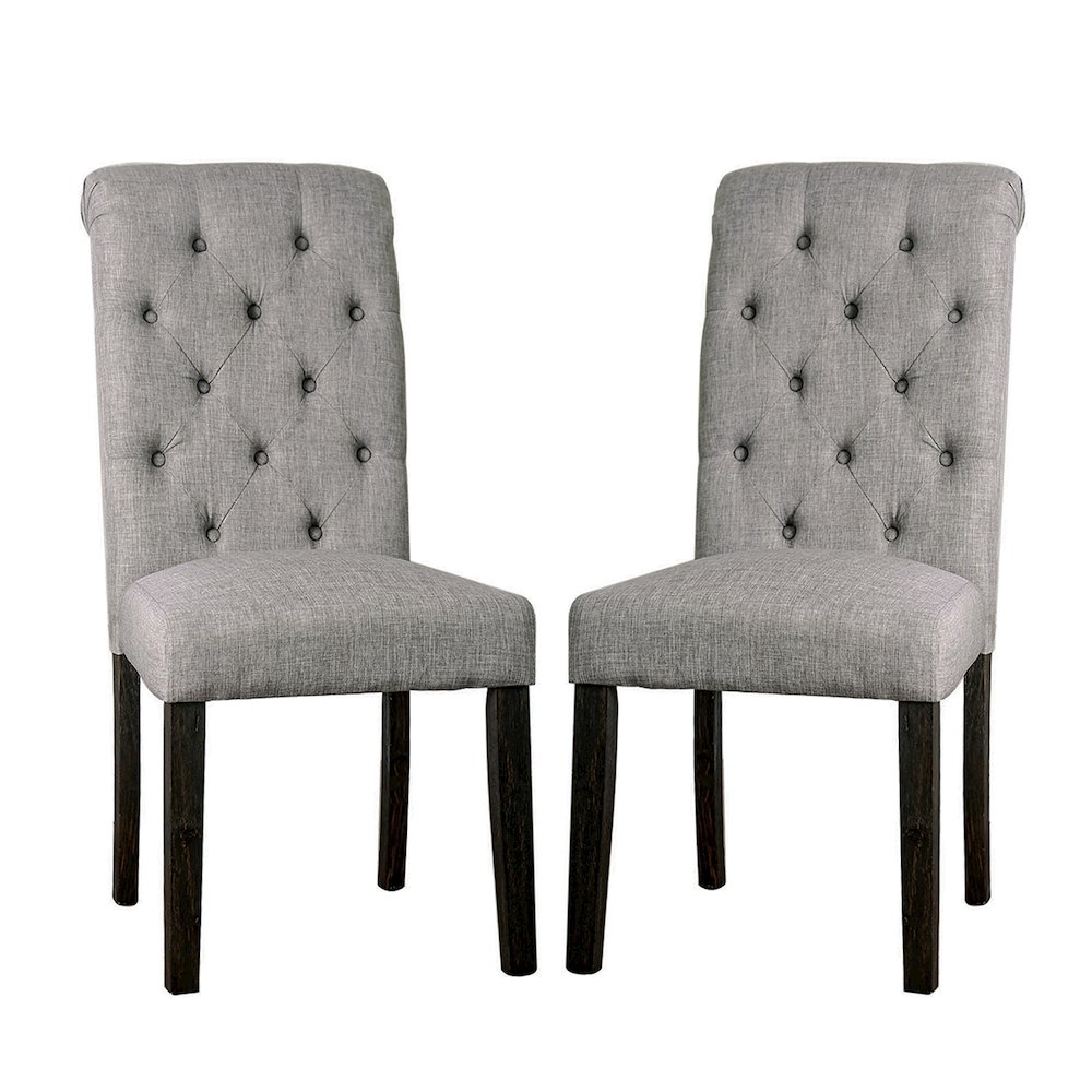 Simple Relax Dining Chair, Antique Black, Light Gray Set of 2. Picture 1