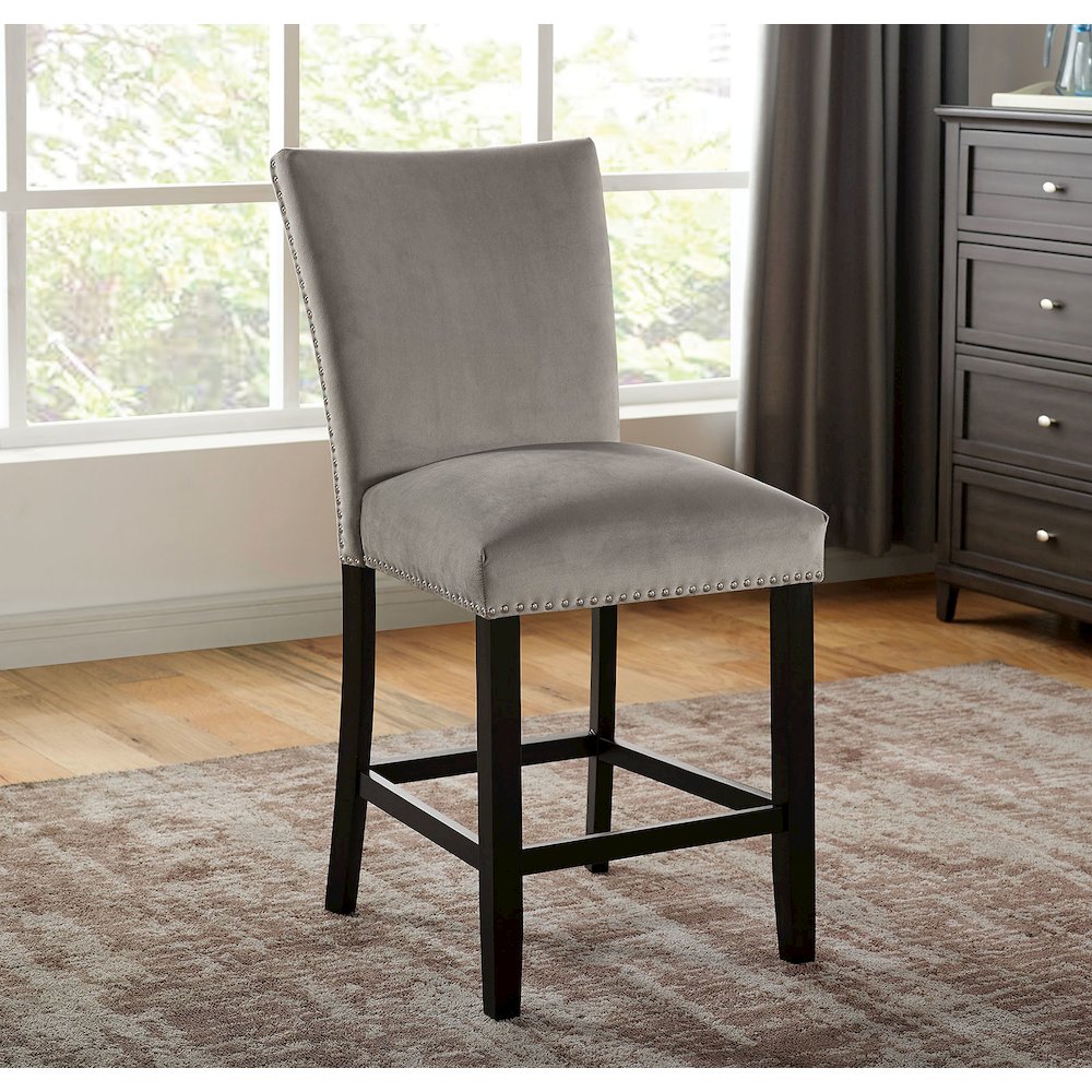 Simple Relax Dining Chair, Black, Light Gray Set of 2. Picture 2
