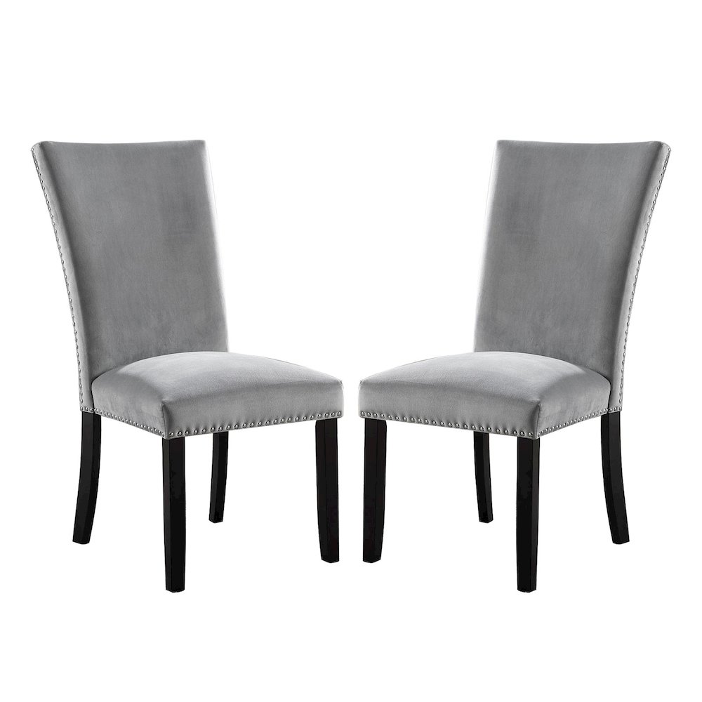 Simple Relax Dining Chair, Black, Light Gray Set of 2. Picture 1