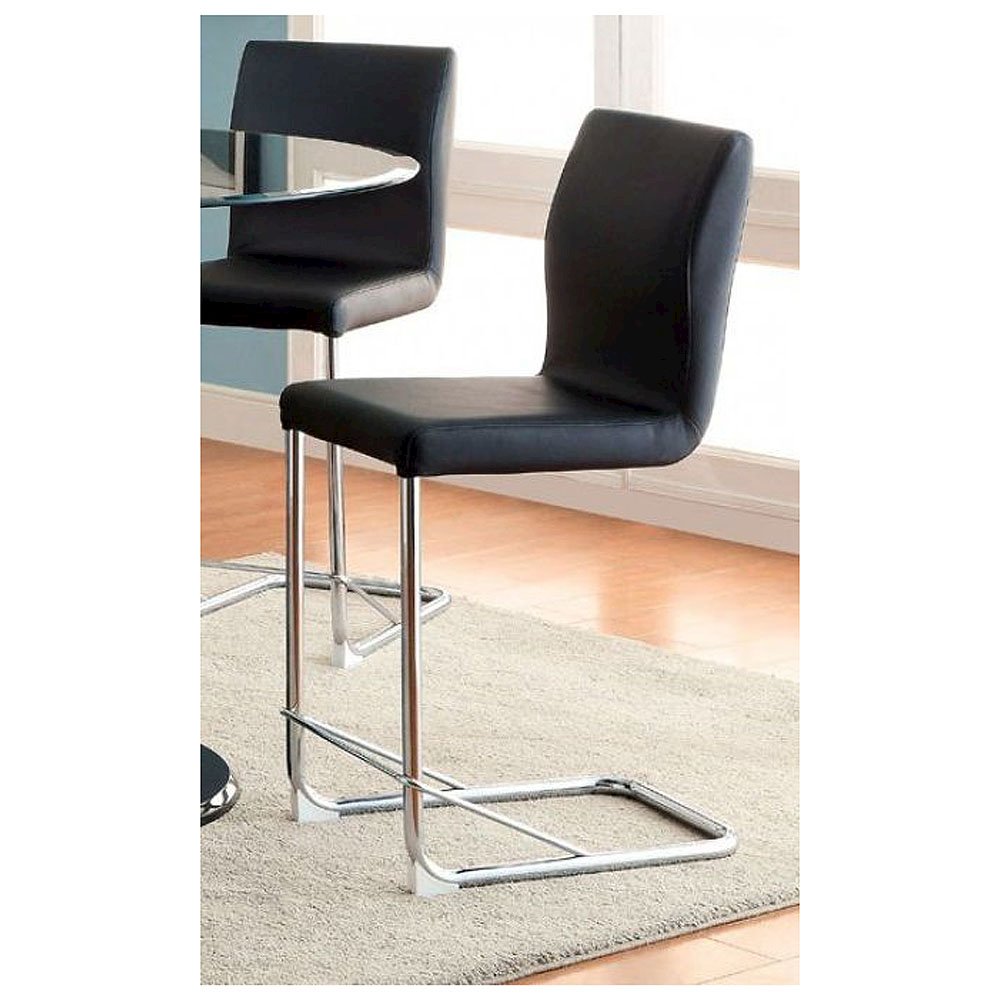 Simple Relax Dining Chair, Black,Chrome Set of 2. Picture 2