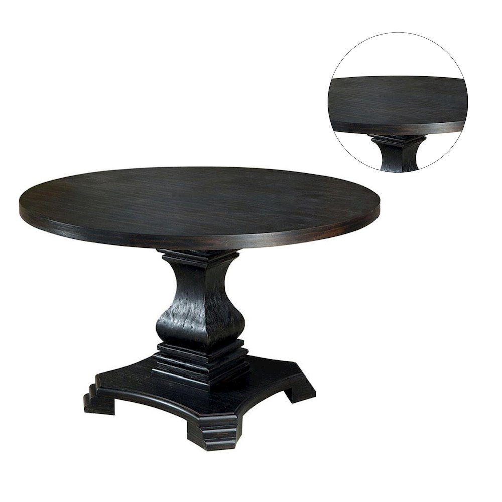 Wooden Dining Table in Antique Black Finish. Picture 3