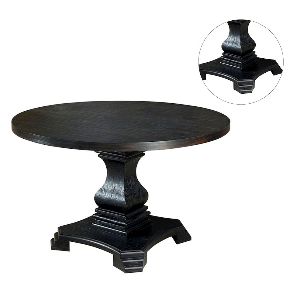 Wooden Dining Table in Antique Black Finish. Picture 5