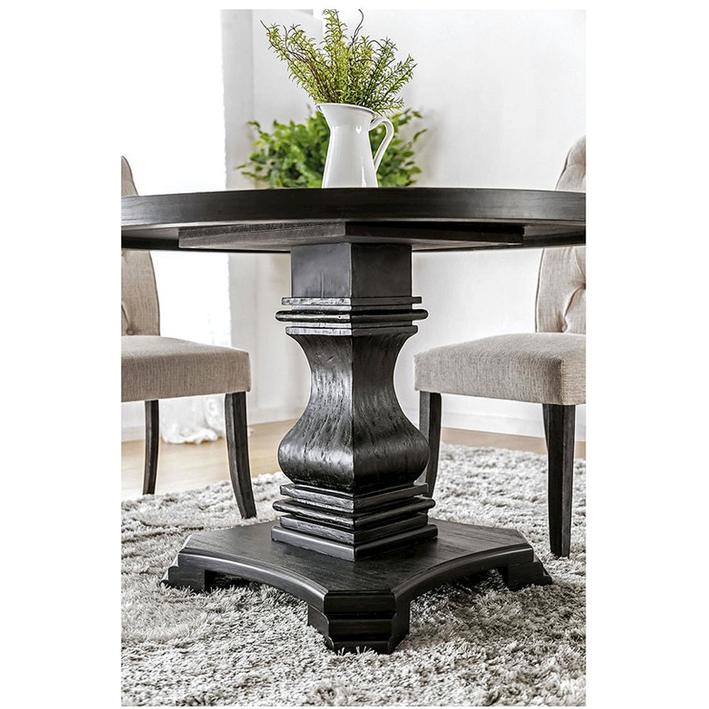 Wooden Dining Table in Antique Black Finish. Picture 2