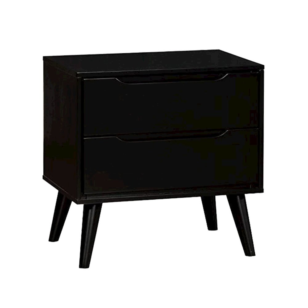 24" H Nightstand with 2 Drawers in Black. Picture 1