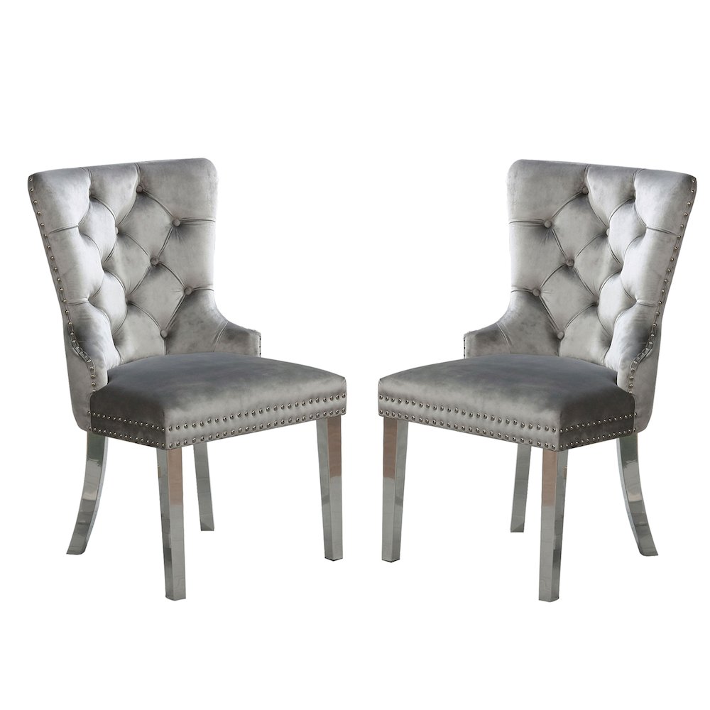 Simple Relax Dining Chair, Grey Set of 2. Picture 1