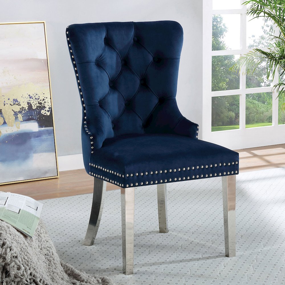 Simple Relax Dining Chair, Blue Set of 2. Picture 2