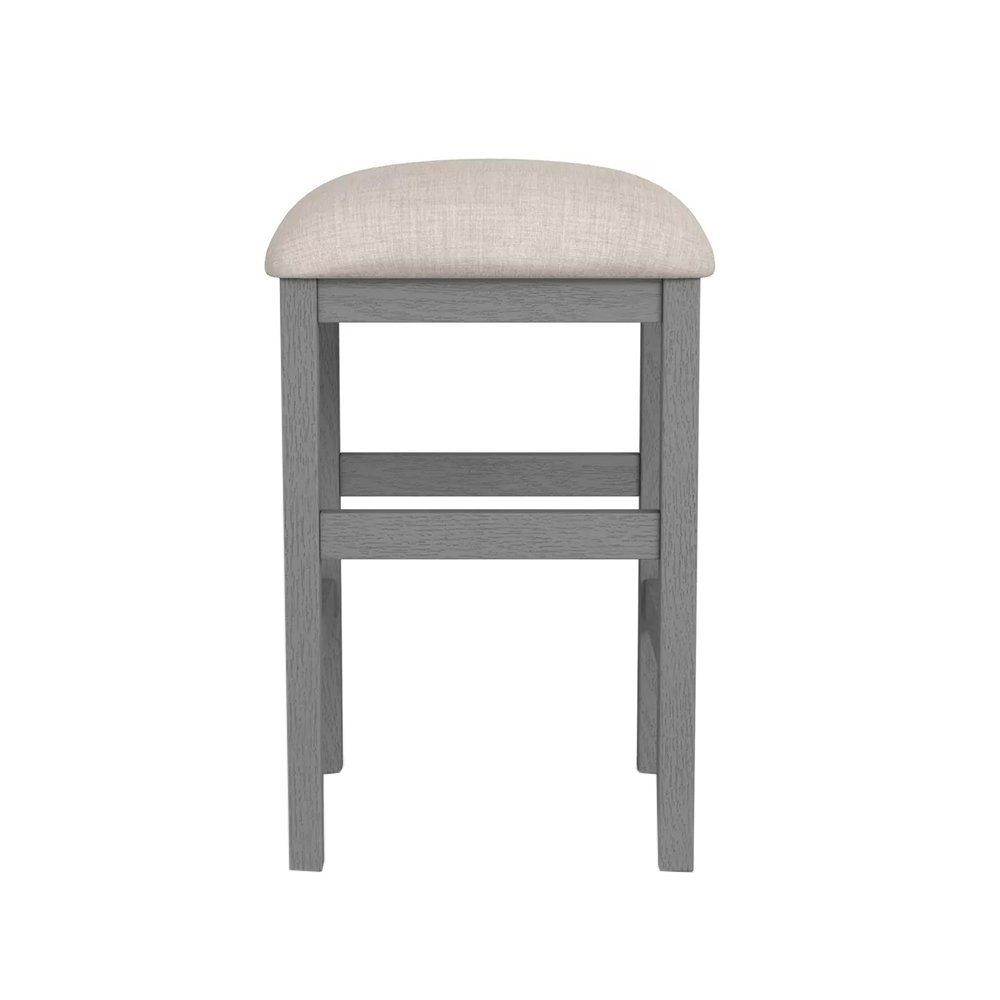 Set of 2 Counter Height Stools in Light Gray and Beige. Picture 4