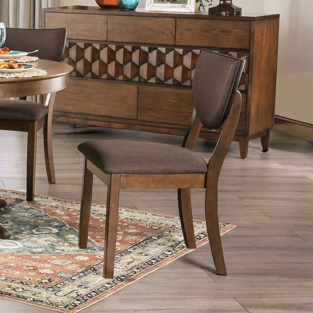 Simple Relax Dining Chair, Walnut, Dark Chocolate Set of 2. Picture 2