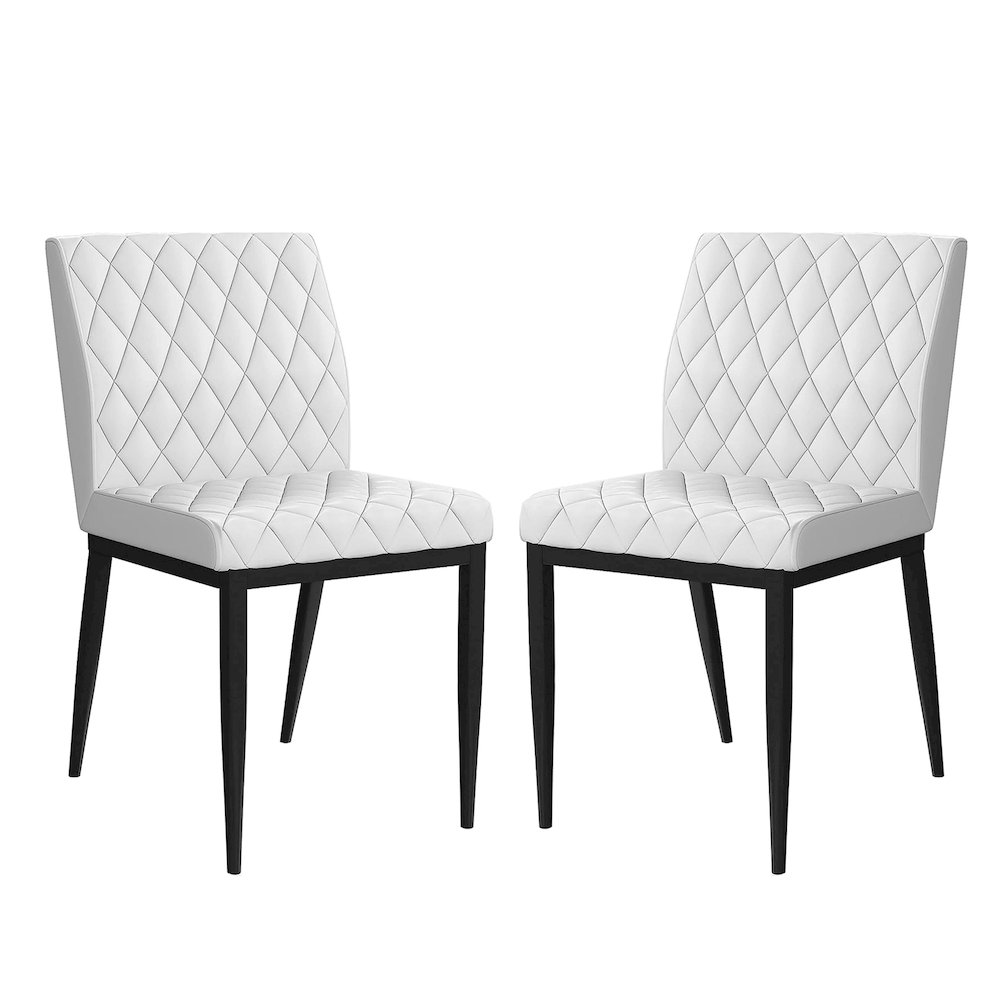 Simple Relax Dining Chair, Black, Ivory Set of 2. Picture 1